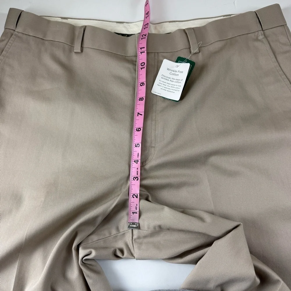 LL Bean Wrinkle Free Dress Chino Pants 38 x 29.5 Beige Khaki 262555 NWT